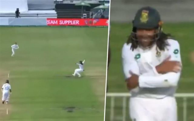 [WATCH]- Tony De Zorzi Grabs A Brilliant Reflex Catch At Short Leg On Day Three Of The SA vs SL 1st Test