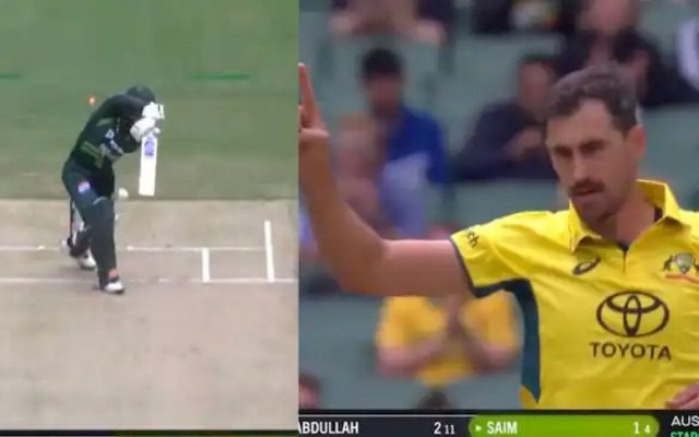 [WATCH] Mitchell Starc Dismisses Saim Ayub With A Stunner During The First AUS vs PAK ODI