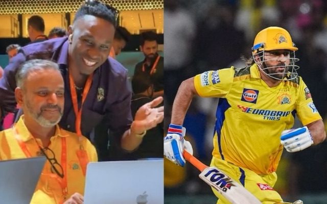 [WATCH]- MS Dhoni Stuns Dwayne Bravo With A Video Call During The IPL 2025 Auction