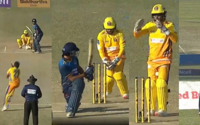 [Watch] Bhandari’s Lightning-fast Stumping Removes Bipin In NPL 2024