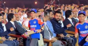 [WATCH] Rohit Sharma's Fan Fist Bumps After Signing a Bat at Wankhede Stadium's 50th Anniversary