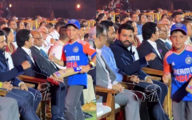 [WATCH] Rohit Sharma’s Fan Fist Bumps After Signing A Bat At Wankhede Stadium’s 50th Anniversary