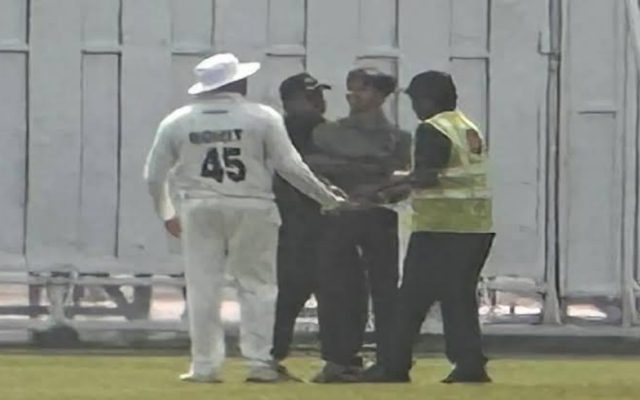 [Watch]: Fan Breaches Security To Meet Rohit Sharma During Mumbai vs J&K Ranji Match