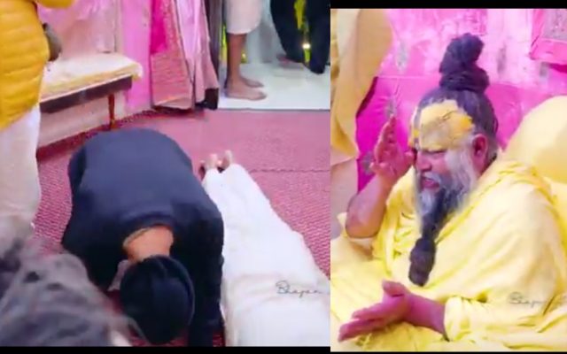 [WATCH]- Anushka Sharma And Virat Kohli Visit Premanand Maharaj With Their Kids