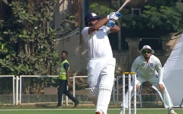 [WATCH]- Rohit Sharma Smashes Trademark Pull Shot For Six In Ranji Trophy 2024-25