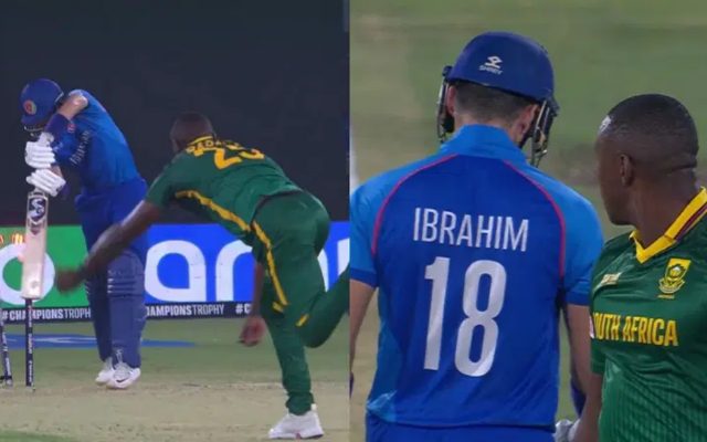 [Watch]: Rabada’s Aggression on Display After Dismissing Ibrahim Zadran in Champions Trophy
