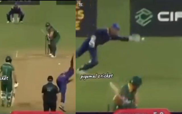 [Watch]: Kumar Sangakkara Defies Age With Stunning Catch Behind The Wickets