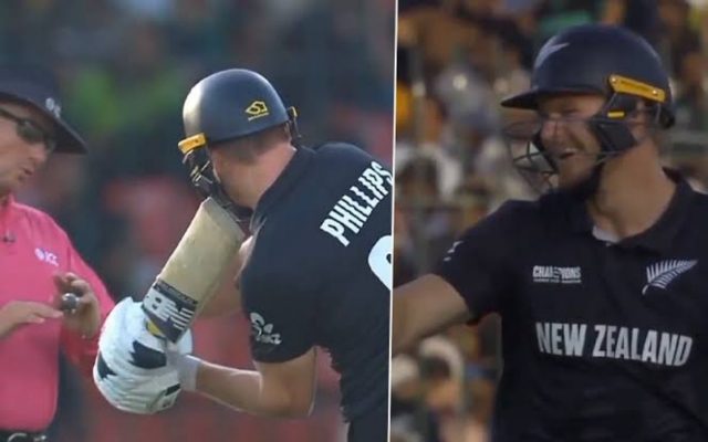 [WATCH]- Glenn Phillips Nearly Strikes Umpire With Bat In Frustration During PAK vs NZ CT 2025 Opener