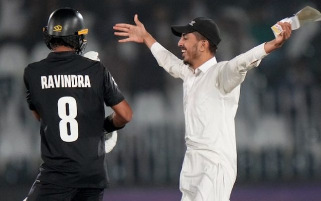 [WATCH]- Fan Invades Pitch To Hug Rachin Ravindra During BAN vs NZ Match