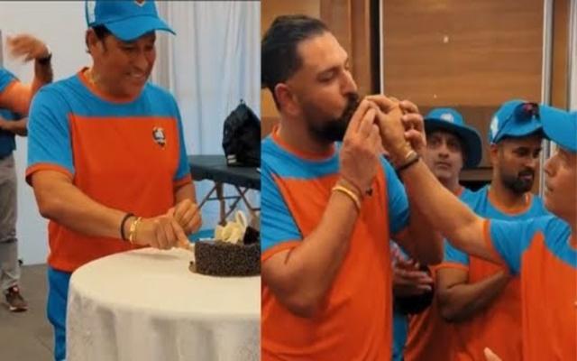 [WATCH] Yuvraj Singh Gives Sachin Tendulkar A Surprise To Celebrate His First-ever ODI Double Century