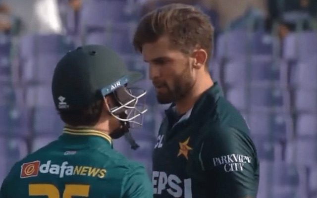 [WATCH]- Shaheen Afridi And Matthew Breetzke Involved In A Heated Exchange In PAKvSA 3rd ODI
