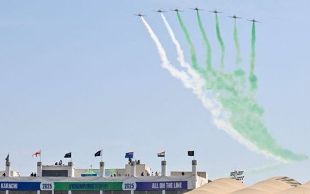 [WATCH]- Pakistan Air Force Stages Stunning Air Show To Open 2025 Champions Trophy In Karachi
