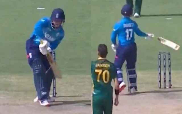[Watch]: Ben Duckett Loses Cool, Nearly Hits Stumps After Being Dismissed By Marco Jansen