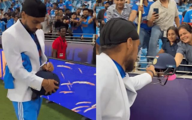Indian Pacer Gifts Fan A Signed Helmet After 2025 Champions Trophy Final