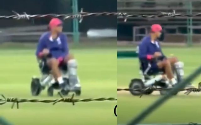 [WATCH] Rajasthan Royals Head Coach Rahul Dravid Arrives For Training In Electric Wheelchair