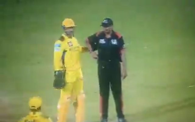 [Watch]: MS Dhoni’s Chat With On-Field Umpire During The Match vs MI Goes Viral