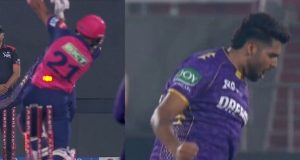 IPL 2025: Jurel Falls to Harshit Rana’s Skillful Bowling, RR Limited to 151