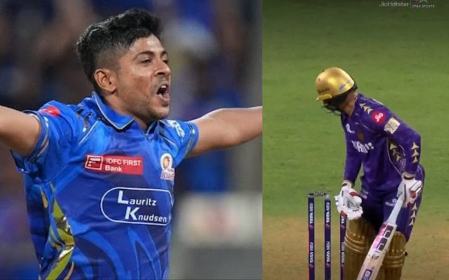 [Watch]: MI Debutant Ashwani Kumar Shatters Manish Pandey’s Stump In Thrilling MI vs KKR Clash