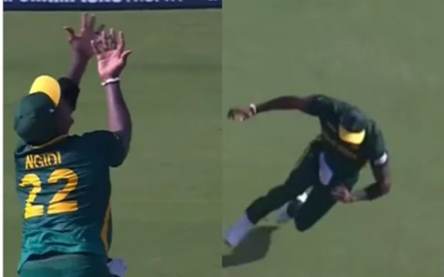 [WATCH]- Lungi Ngidi’s Stunning Catch Dismisses Overton In ENG vs SA Match