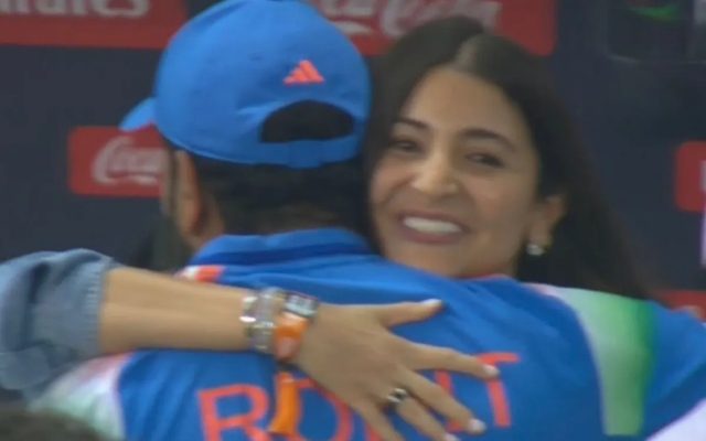 [WATCH]- Anushka Sharma Embraces Rohit Sharma In Celebration After India’s 2025 CT Victory