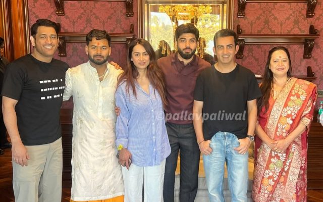 MS Dhoni And Gautam Gambhir Reunite At Rishabh Pant’s Sister’s Wedding