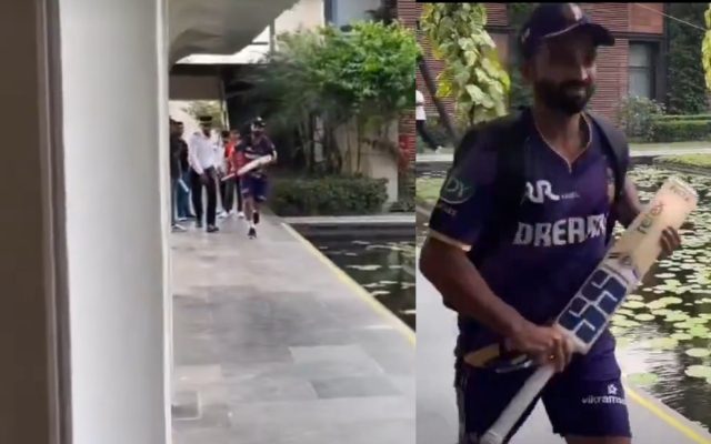 [WATCH]- Ajinkya Rahane Hurries To Catch KKR Team Bus After It Almost Leaves Without Him
