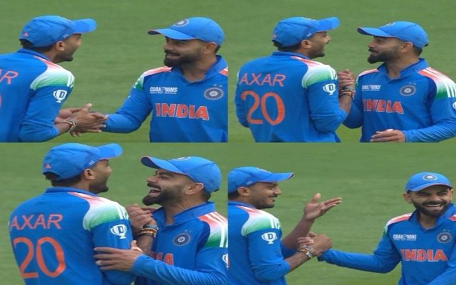 [WATCH] Virat Kohli Playfully Touches Axar Patel’s Feet After Williamson Dismissal
