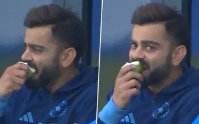[WATCH]- Virat Kohli Eats Fruit In Dressing Room After Dismissal Against New Zealand