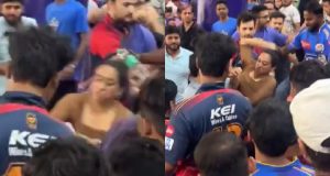 Fight takes place between fans at the Arun Jaitley stadium (Image: X) IPL 2025