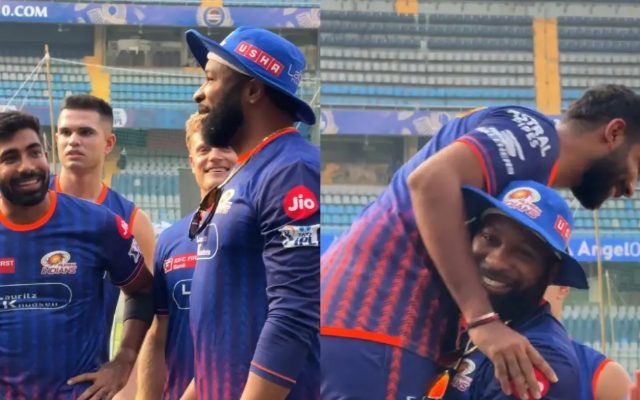 [WATCH] Kieron Pollard Welcomes Jasprit Bumrah to the MI Squad in His Special Style