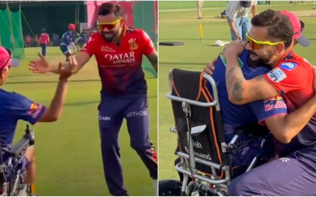 [WATCH]- Virat Kohli Shares Heartwarming Moment With Indian Legend Before RR vs RCB Clash