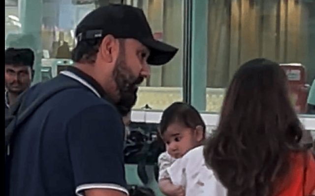 [WATCH] Rohit Sharma Spotted With Son Ahaan At The Airport Before of MI vs SRH Match