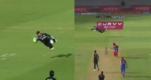 Flying Buttler! Jos Buttler’s One-Handed Stunner to Dismiss Vipraj Nigam in GT vs DC Clash