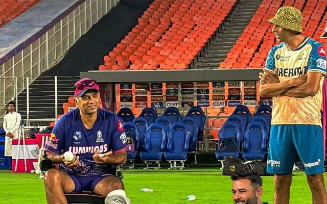 [WATCH]- Rahul Dravid And Ashish Nehra Share A Warm Moment Before GT vs RR Clash In IPL 2025