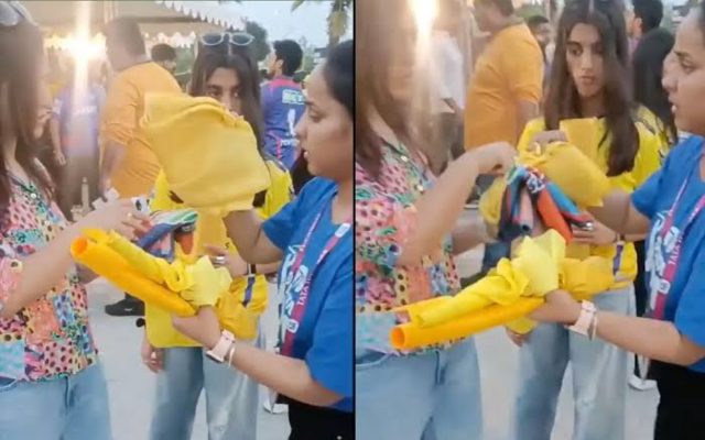 [WATCH]- CSK Fans Stopped From Bringing Flags Into Ekana Stadium Ahead Of IPL 2025 Match
