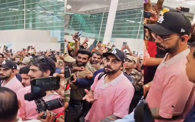 [WATCH]- Virat Kohli Mobbed By Fans At Delhi Airport Ahead Of DC vs RCB IPL 2025 Match