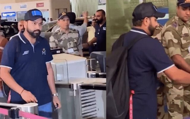 [WATCH]- Rohit Sharma Seen At Mumbai Airport As He Heads To Lucknow For LSG vs MI Clash In IPL 2025