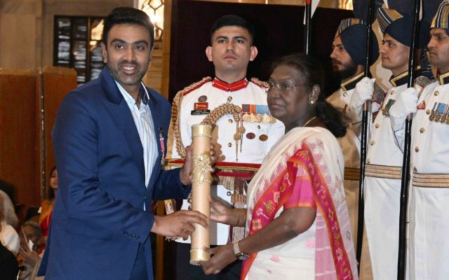 Ravichandran Ashwin Conferred Padma Shri By President Droupadi Murmu
