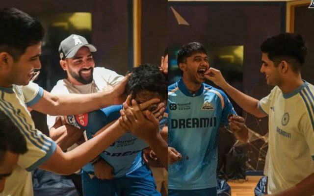 IPL 2025: GT Players Celebrate Sai Sudharsan’s India Test Debut News With Cake Facial