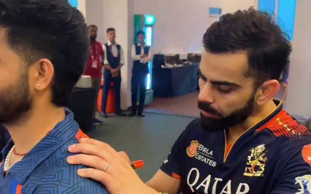 [WATCH] Virat Kohli Gives Autograph On The Jersey Of LSG’s Rising Star After RCB vs LSG Match