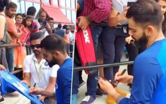 IPL 2025: [WATCH]- Virat Kohli Delights Young Fans With Autographs After Practice Ahead Of LSG vs RCB Clash