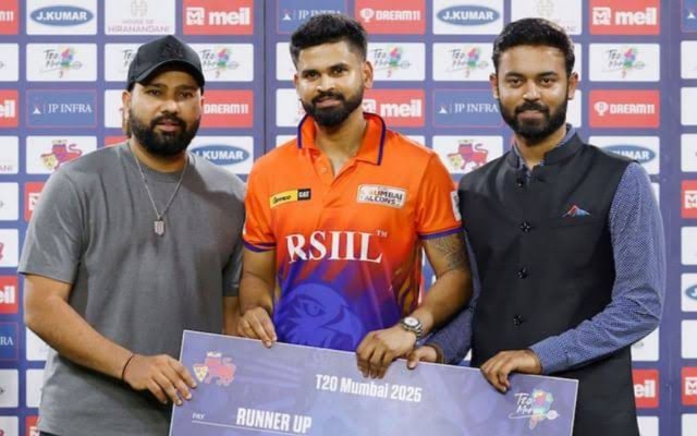 [WATCH]- Rohit Sharma Honours Shreyas Iyer With Runner-Up Medal After 2025 T20 Mumbai League Final