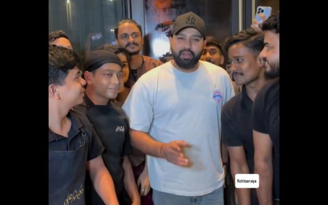 [WATCH]- Rohit Sharma Shares Light Moment With Restaurant Staff After Family Dinner In Mumbai