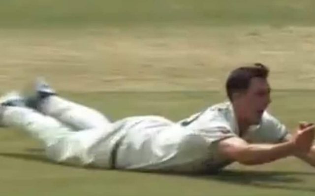 [WATCH]- WI vs AUS: Pat Cummins Takes Stunning One-Handed Catch To Dismiss Carty On Day 2