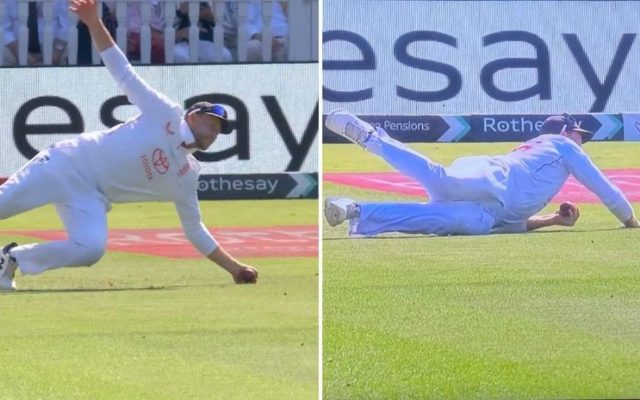 [WATCH]- Joe Root Pulls Off Sensational One-Handed Catch To Dismiss Karun Nair On Day 2 Of 3rd Test