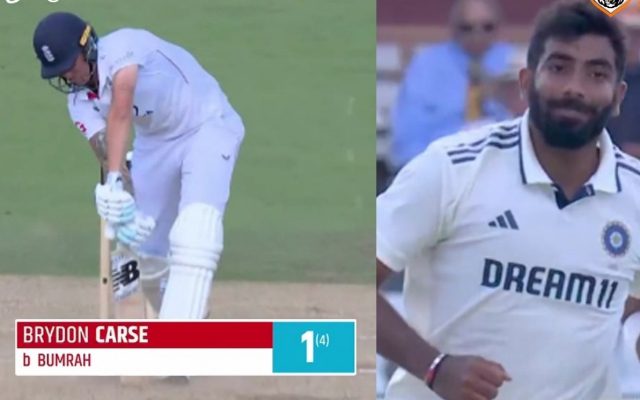 [WATCH]: ENG vs IND- Bumrah’s Fiery Yorker Cleans Up Carse For 1 In 3rd Test Showdown