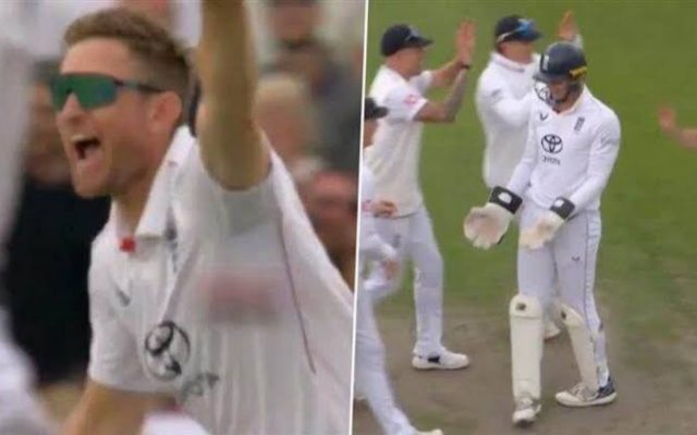 [WATCH]- Liam Dawson Removes Jaiswal In His Second Over On Day 1 Of 4th Test