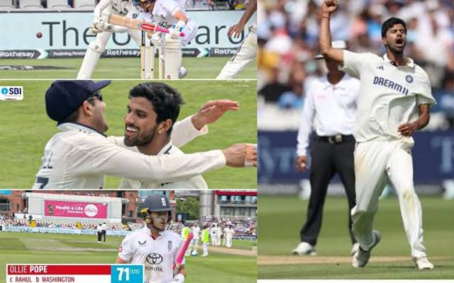 [WATCH]- Sundar Removes Pope As Rahul Grabs Brilliant Catch In 4th Test