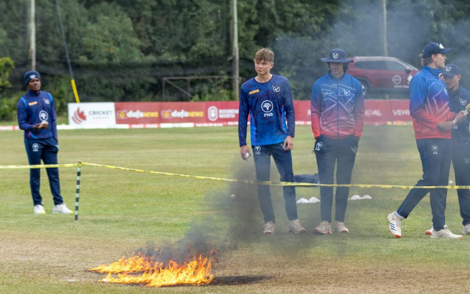 Pitch Set On Fire By Ground Staff After Rain In Namibia vs Scotland WC League 2