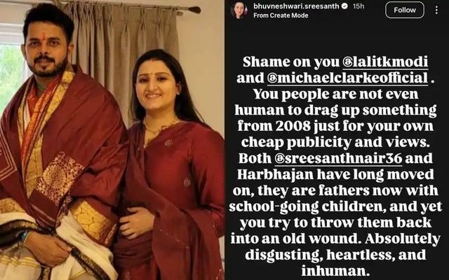 “Absolutely Disgusting”, Sreesanth’s Wife Rages At Lalit Modi Over Slapgate Video